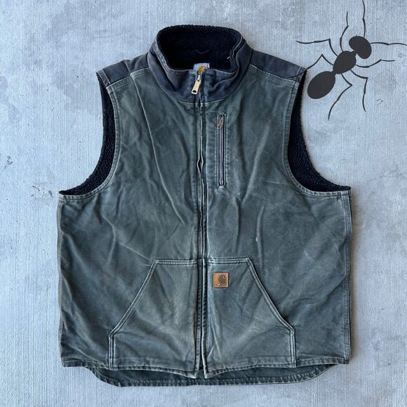 Vintage Y2K Carhartt V33 green work wear vest - Picture 1 of 5